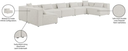 Cube - Linen 7 Piece Modular U-Shaped Sectional