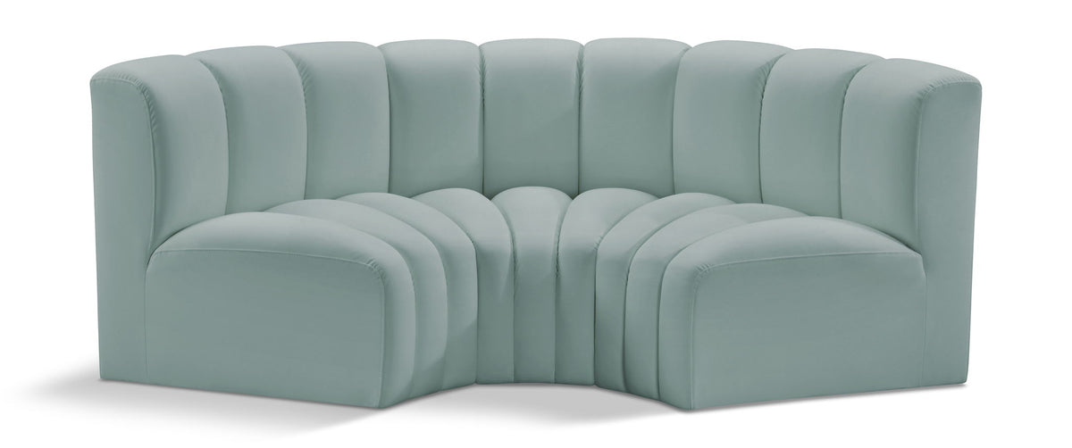 Arc - Faux Leather 3 Piece Modular U-Shaped Sofa