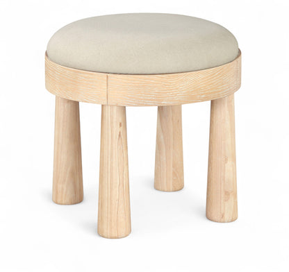 Larea - Linen Textured Fabric Ottoman - Natural Base