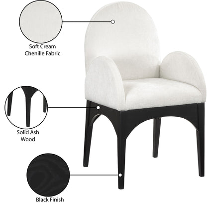 Waldorf - Chenille Dining Arm Chair With Black Legs