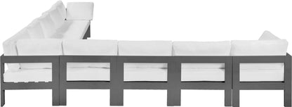 Nizuc - Outdoor Patio 9 Piece Modular Sectional With Gray Frame