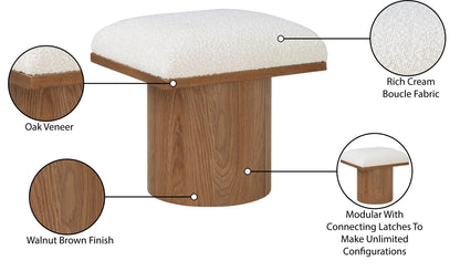 Pavilion - Bench Ottoman With Brown Base - Cream