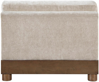 Turin - Chenille Fabric Upholstered Modular Armless Chair - Taupe / Brown Walnut