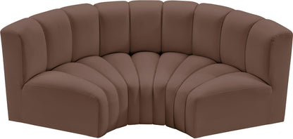 Arc - Faux Leather 3 Piece Modular U-Shaped Sofa