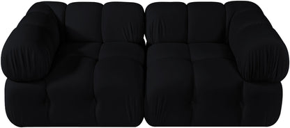 Orin - Velvet Performance Fabric Upholstered 2 Piece Modular Sofa (2 Corner Chairs)