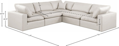 Comfy - 5 Piece Faux Leather Modular Corner Sectional