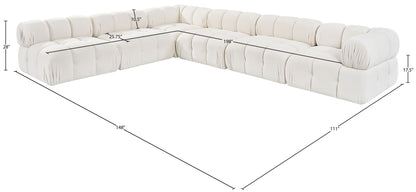 Orin - Velvet 6 Piece Modular L-Shaped Sectional