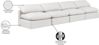 Indulge - Faux Leather 4 Seat Modular Armless Sofa