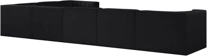 Rummi - Velvet Performance Fabric Upholstered 7 Piece Modular Sectional (With 3 Corner Chairs)