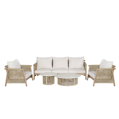 Zira - 5 Piece Patio Sofa Set - Beige
