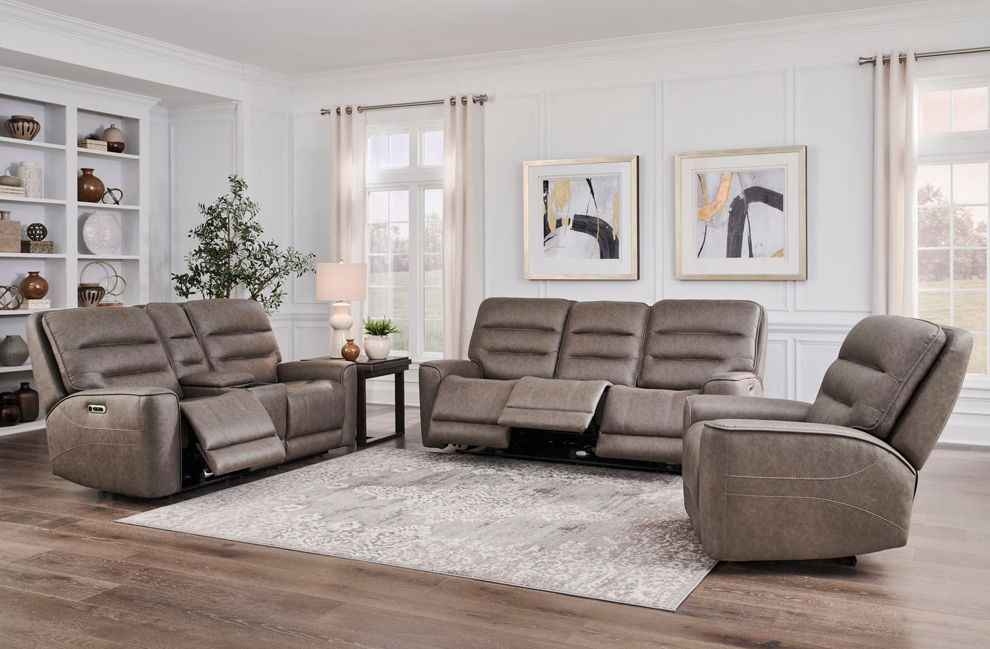 Lawson - Power Zero Gravity Tilt Console Loveseat P2 - Sydney Brunette