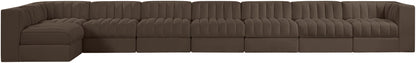 Rummi - Velvet Performance Fabric Upholstered 8 Piece Modular Sectional, L-Shaped (Right)