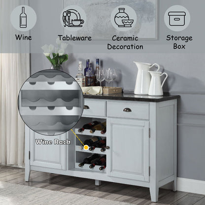 Lanton - Server - Natural Marble & Antique White