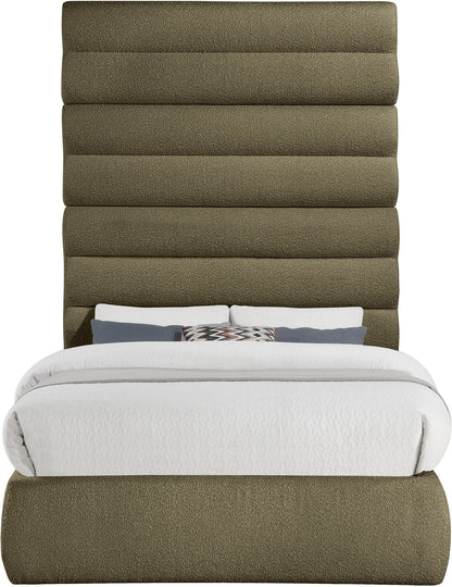 Adam - Boucle Fabric Bed With 89" Headboard