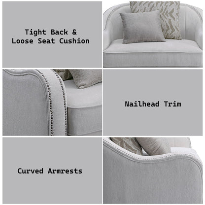 Mahler - Chair With 2 Pillows - Beige Linen