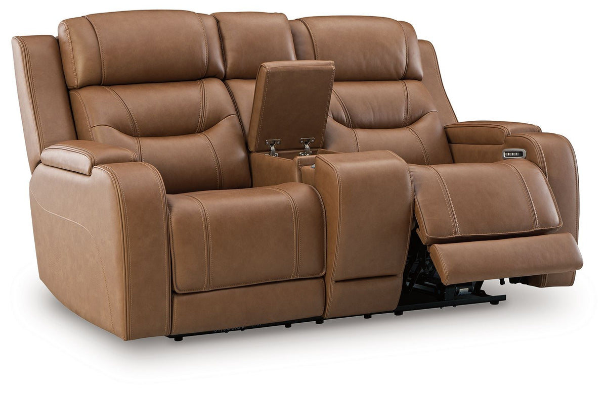 Knightington - 3 Pc. - Power Reclining Sofa, Loveseat And Recliner - Caramel
