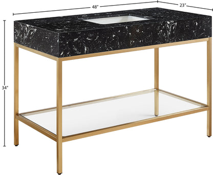 Marmo - Engineered Marble Bathroom Vanity With Gold Base