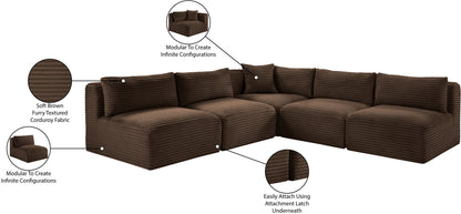 Shaggy - 5 Piece Modular Corner Armless Sectional