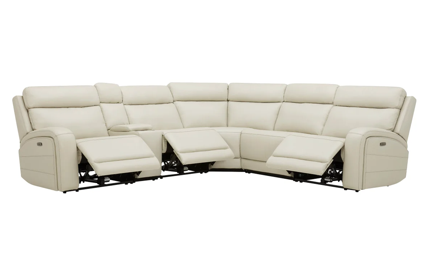 GEARHART 6-PIECE LEATHER POWER RECLINING SECTIONAL