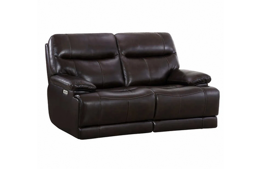 RIDGEWIN LEATHER POWER RECLINING LOVESEAT