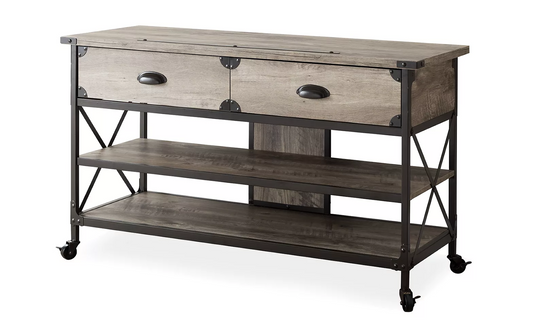 RUSTIC BROWN WASH 2-DRAWER TV STAND